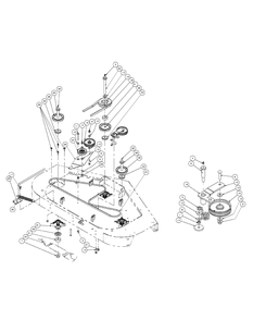 Fabricated Deck Spindle Assembly 54-Inch Diagram and Parts List for ENFORCER54 53AI3AGT750-23HP Cub Cadet Lawn Tractor